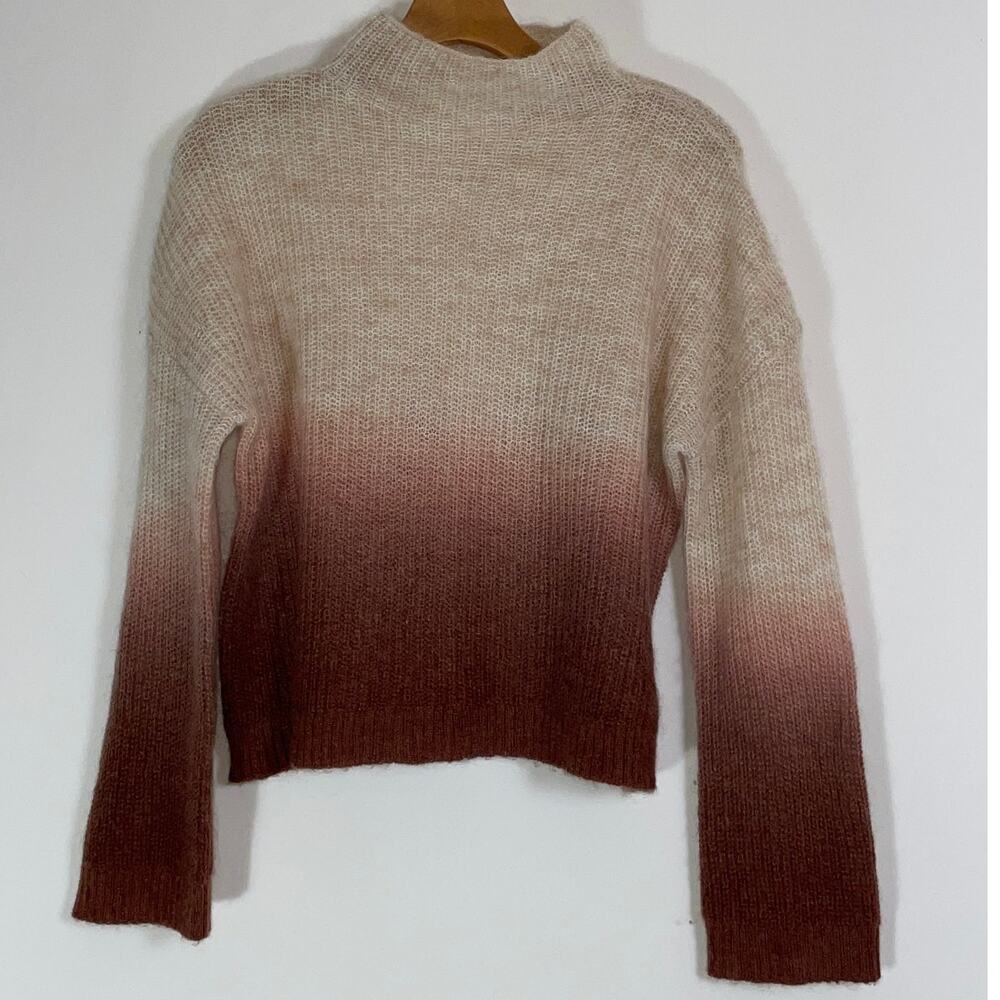 Bella Dahl Mock Neck Mohair / Wool Blend Sweater in Autumn Rust - Womens Size XS